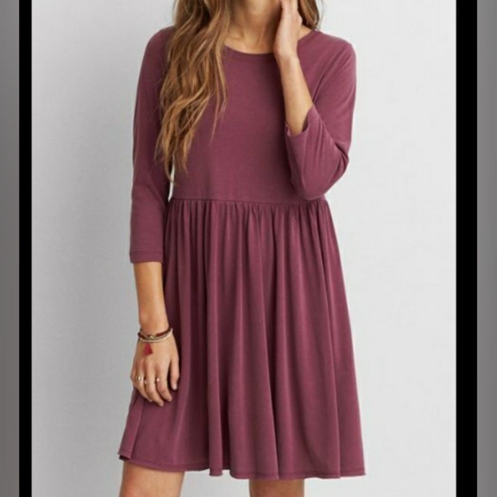 American Eagle burgundy babydoll dress - Picture 4 of 6